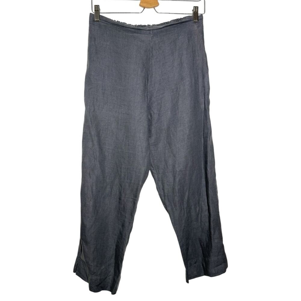 Bryn Walker Dark Gray Linen Pull On Cropped Pants - Small